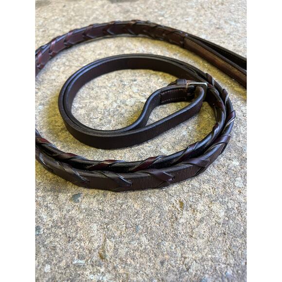 Braided Lace Reins with White Stitching - Picture 3 of 7